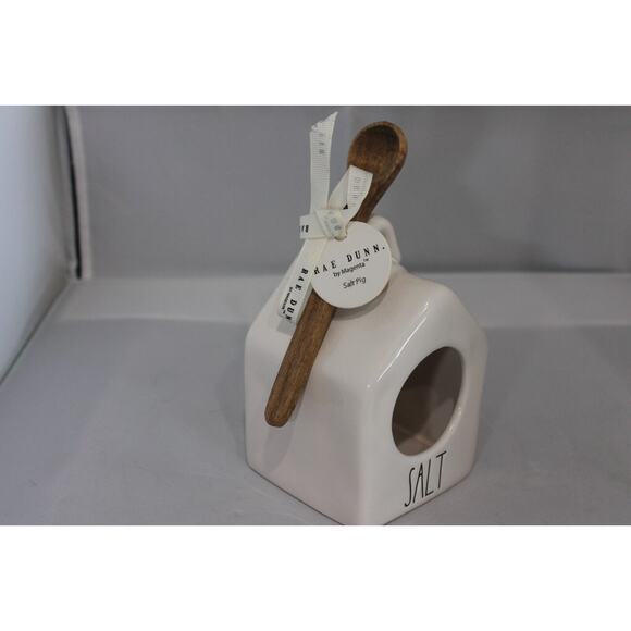 Rae Dunn Artisan Collection By Magenta SALT Birdhouse With Wooden Spoon 5.5" - Picture 3 of 4